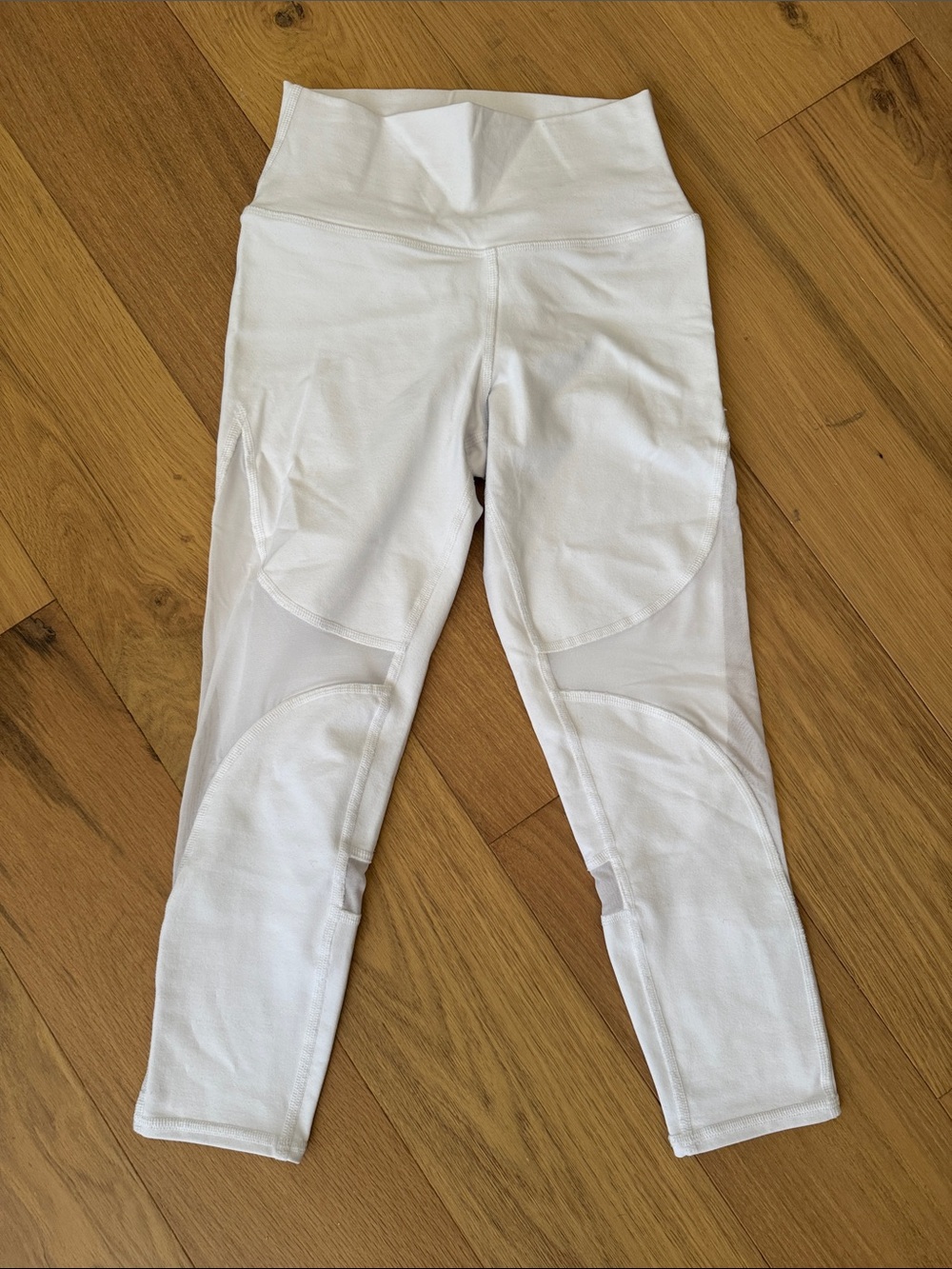 ALO Yoga White High-Rise Mesh Panel Leggings